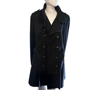 American Rag Black Trench Coat Tailored Silhouette